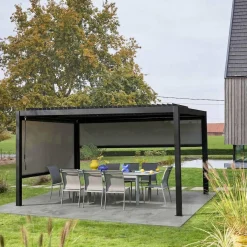 Pergola mit Lamellendach Palace 3x4m mit Markise 3m + Markise 4m
