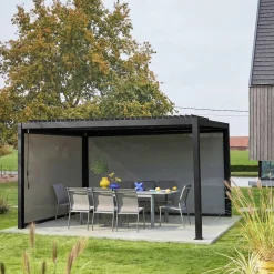 Pergola mit Lamellendach Palace 3x4m mit Markise 3m + Markise 4m