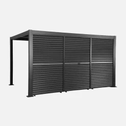 Pergola mit Lamellendach Palace 3x4m mit 3 verstellbaren Lamellenwänden 130cm