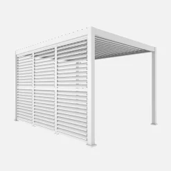 Pergola mit Lamellendach Triomphe 3x4m + 3 Lamellenwände 130cm