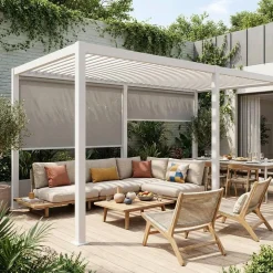 Pergola mit Lamellendach Triomphe 3x6m mit 2 Markisen 3m