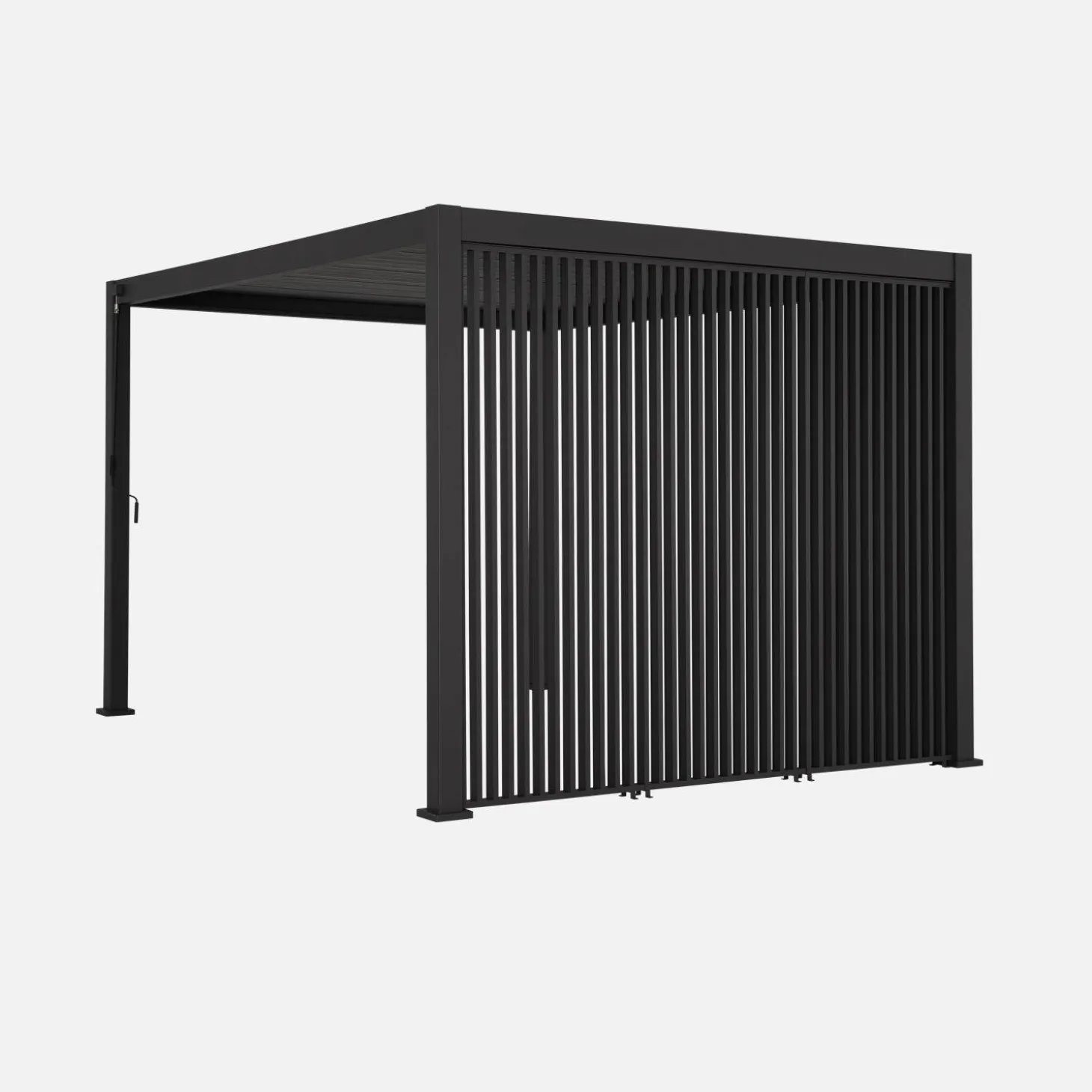 Pergola mit Lamellendach Triomphe 3x4m mit 3 vertikalen Lamellenwänden 130 cm