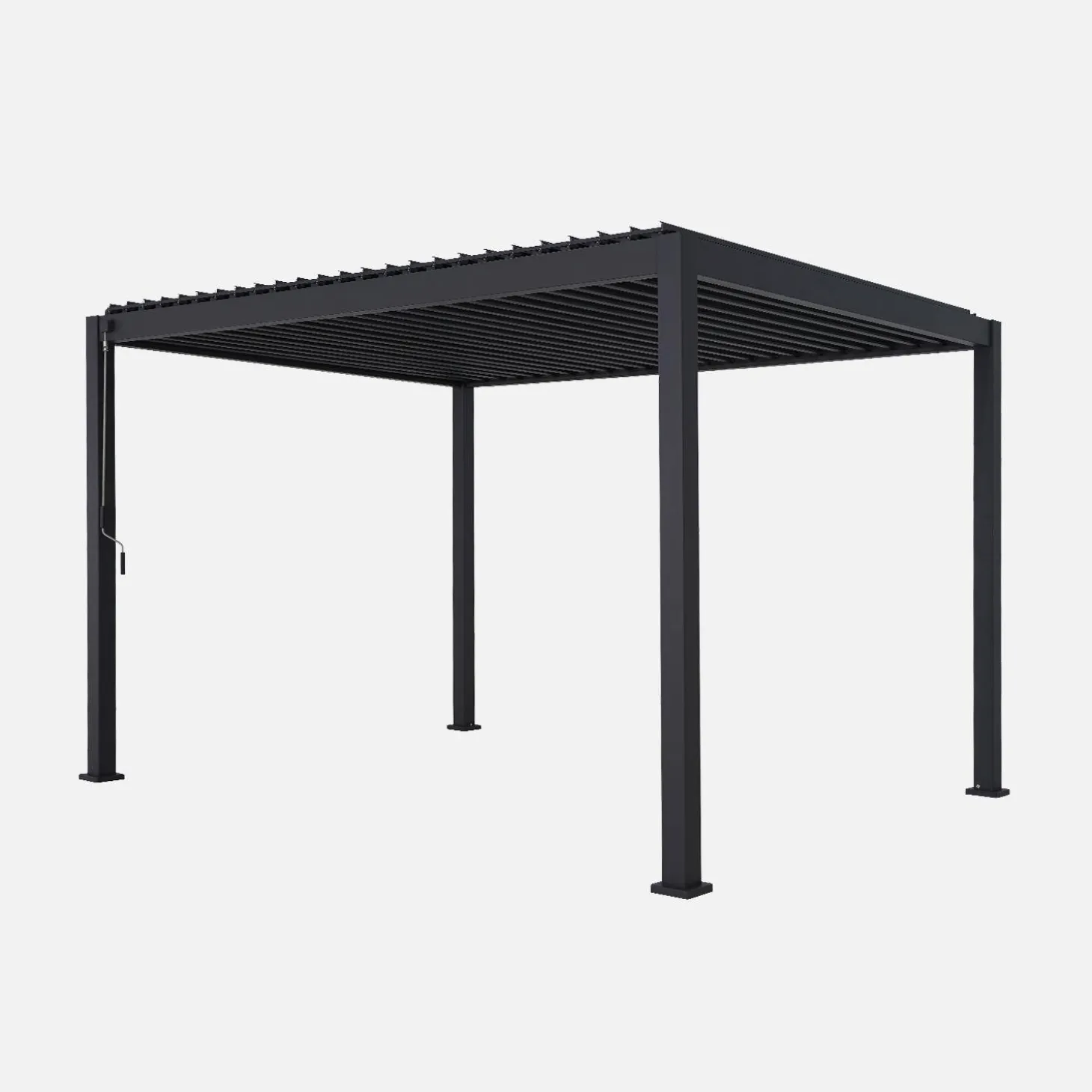 Pergola mit Lamellendach Triomphe 3x4m mit 3 vertikalen Lamellenwänden 130 cm
