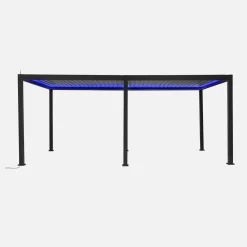 Pergola mit motorisiertem Lamellendach und LED-Beleuchtung Triomphe 3x6m