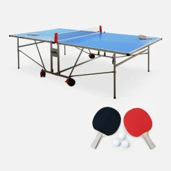 Premium Tischtennisplatte für den Außenbereich mit 2 Schlägern und 3 Bällen