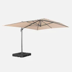 Rechteckiger Ampelschirm 3x4m + befüllbare Platten 50x50cm