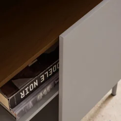 Regal, Bücherregal Metall und Holzdekor mit 6 Ebenen B 80 cm