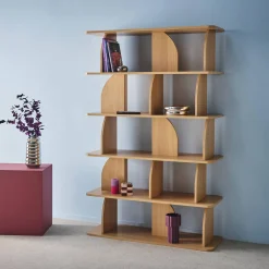 Regal, exotische Bibliothek Holzdekor 5 Fächer
