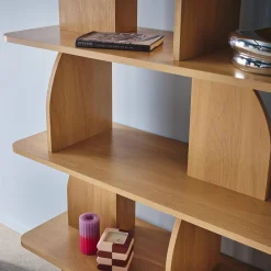 Regal, exotische Bibliothek Holzdekor 5 Fächer