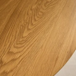 Runder Esstisch im Holzlook mit schwarzen Metallbeinen für 4 Personen