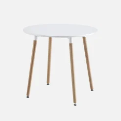 Runder Tisch skandinavisch Holz 2 Stühle