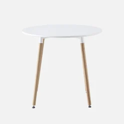 Runder Tisch skandinavisch Holz 2 Stühle