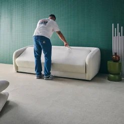 Schlafsofa 3 Plätze Chenille-Stoff