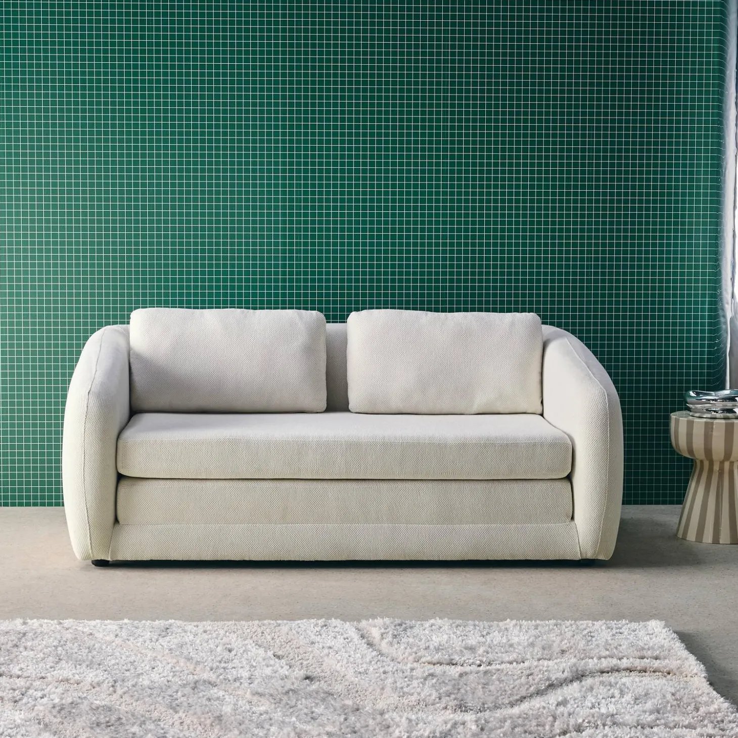 Schlafsofa 2 Plätze Chenille-Stoff