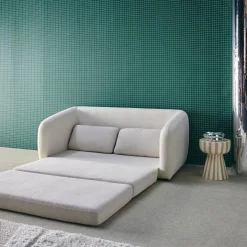 Schlafsofa 2 Plätze Chenille-Stoff