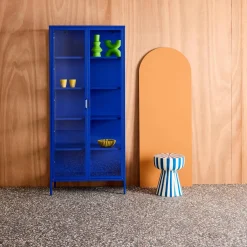 Schrank aus Stahl und gehärtetem Glas, 2 Türen, 180 cm