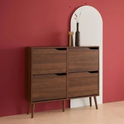 Schuhschrank Holzdekor 4 Klapptüren