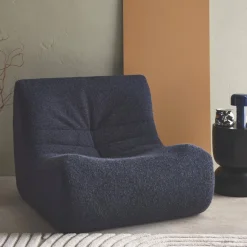 Sessel mit Bezug im Alpaka-Look