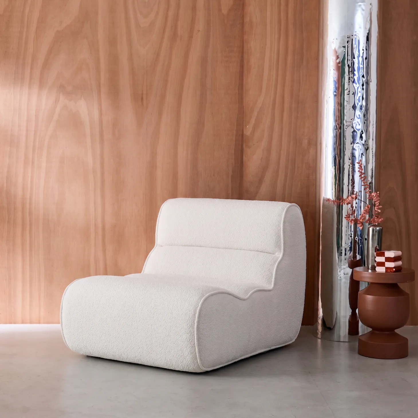 Sessel mit Chenille-Bezug 1-Sitzer