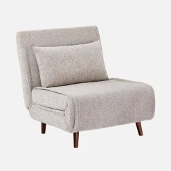 Sessel mit Schlaffunktion, Holzgestell und Chenille-Bezug, 1 Platz