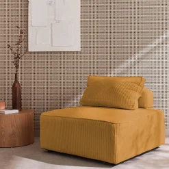 Sessel ohne Armlehne mit Cordbezug für ein modulares Sofa