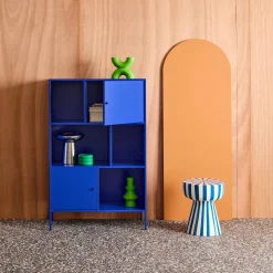 Sideboard, industrielles Aufbewahrungsmöbel aus Stahl mit 6 Stauräumen