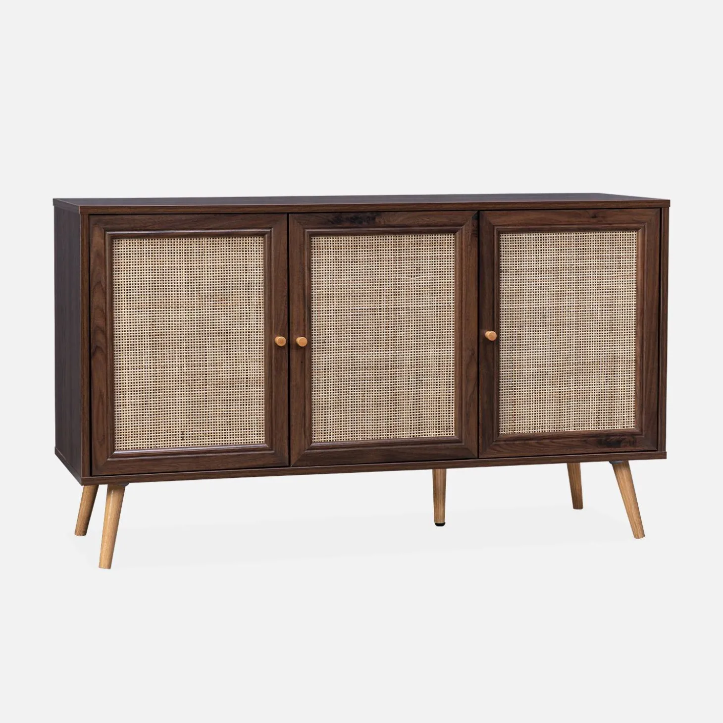 Sideboard mit Holzoptik und Rattan-Geflecht B 120 cm