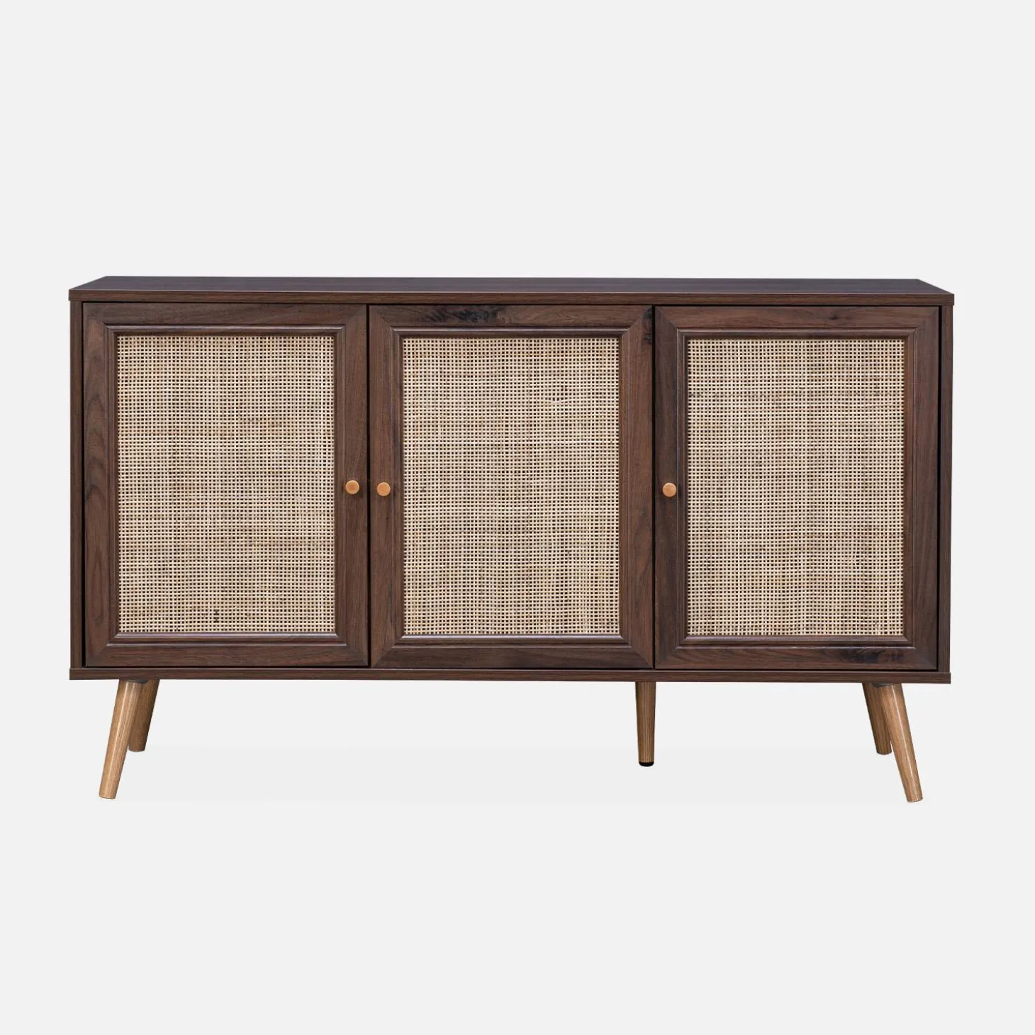 Sideboard mit Holzoptik und Rattan-Geflecht B 120 cm
