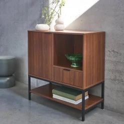 Sideboard mit Nussbaumholzdekor und 1 Tür