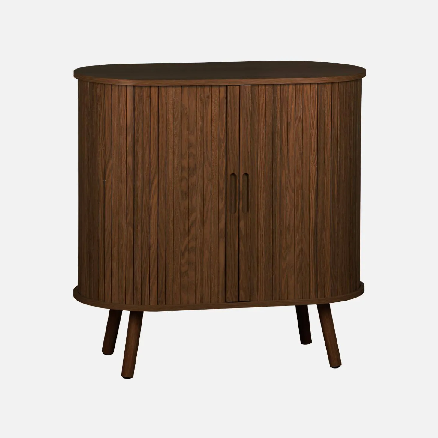 Sideboard mit Schiebetüren und Regal, gerillter Holzoptik B 80cm