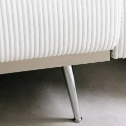 2-3-Sitzer Design-Schlafsofa mit Cordbezug und verchromten Metallfüßen