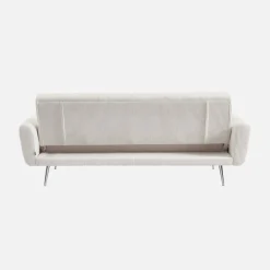 2-3-Sitzer Design-Schlafsofa mit Cordbezug und verchromten Metallfüßen