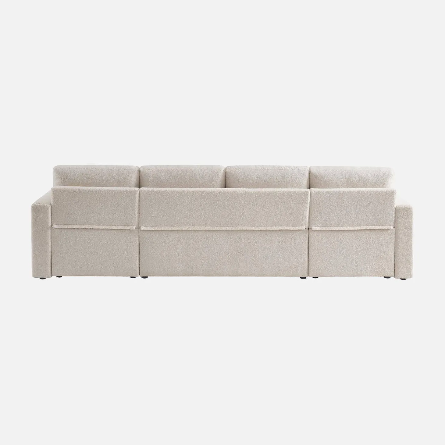 4-Sitzer Doppel-Ecksofa mit Bouclé-Bezug, Schlaffunktion und 2 Bettkästen