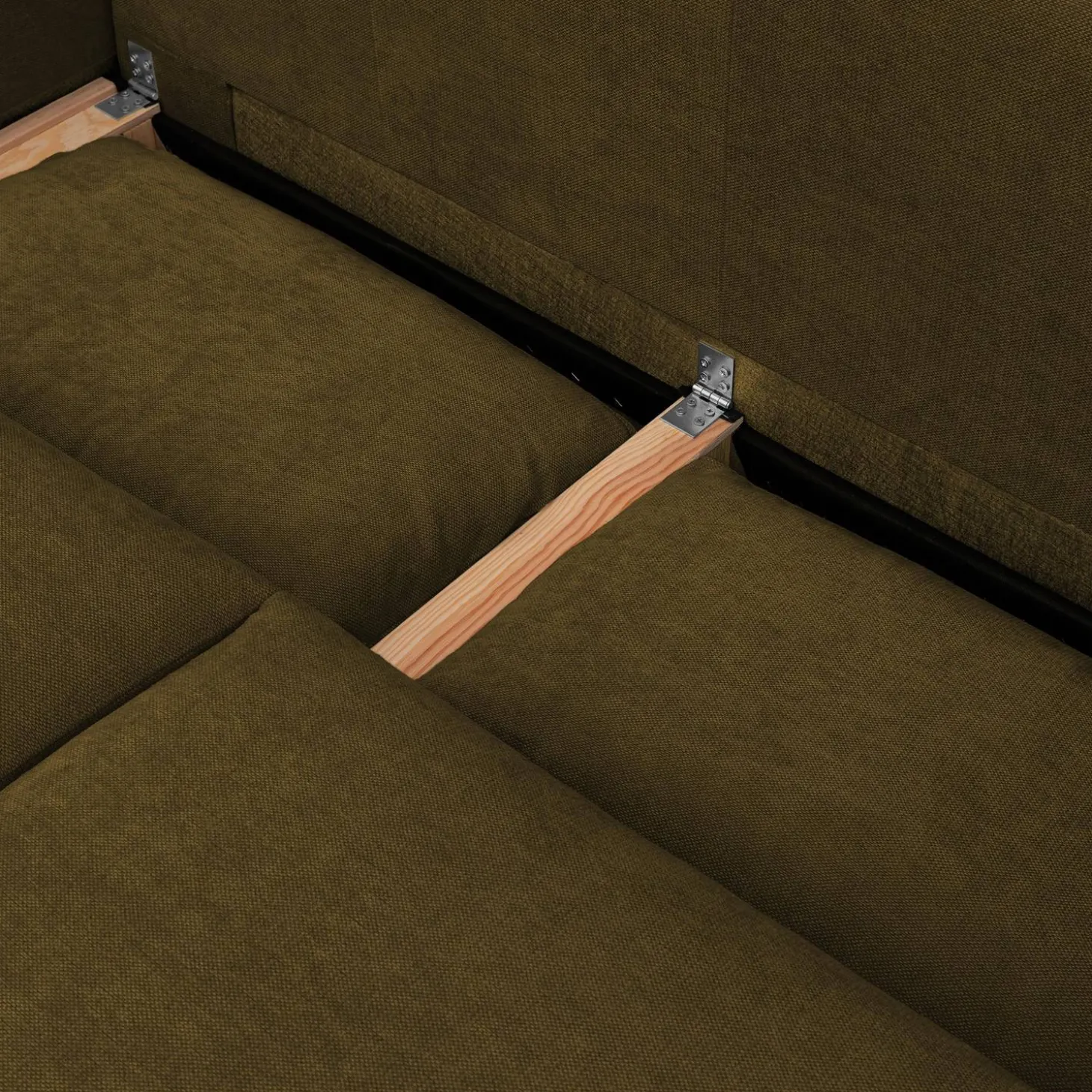 3-Sitzer Ecksofa mit Chenille-Bezug und Schlaffunktion, Recamiere beidseitig montierbar