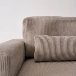 5-Sitzer Ecksofa mit Cordbezug und Schlaffunktion, Recamiere beidseitig montierbar