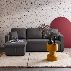 3-Sitzer-Ecksofa, mit Schlaffunktion, Recamiere beidseitig montierbar