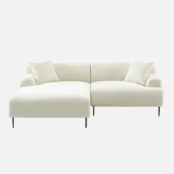 3-Sitzer Ecksofa mit Stoffbezug und Metallfüßen