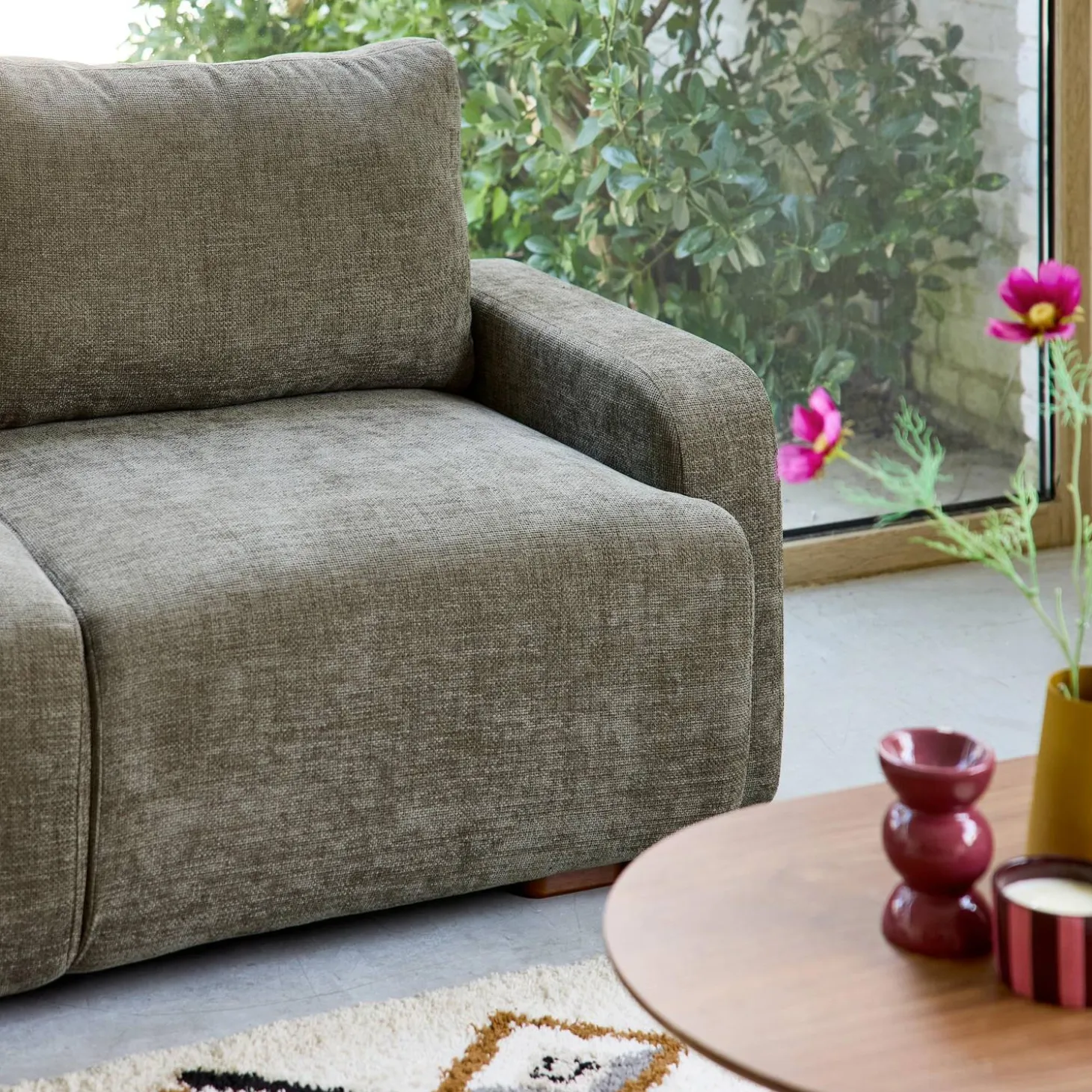 3-Sitzer Ecksofa Recamiere links mit Stoffbezug