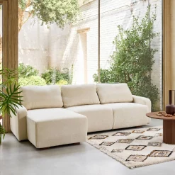 3-Sitzer Ecksofa Recamiere links mit Stoffbezug