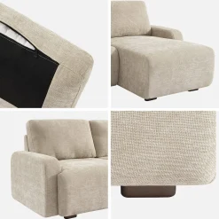 3-Sitzer Ecksofa Recamiere rechts mit Stoffbezug