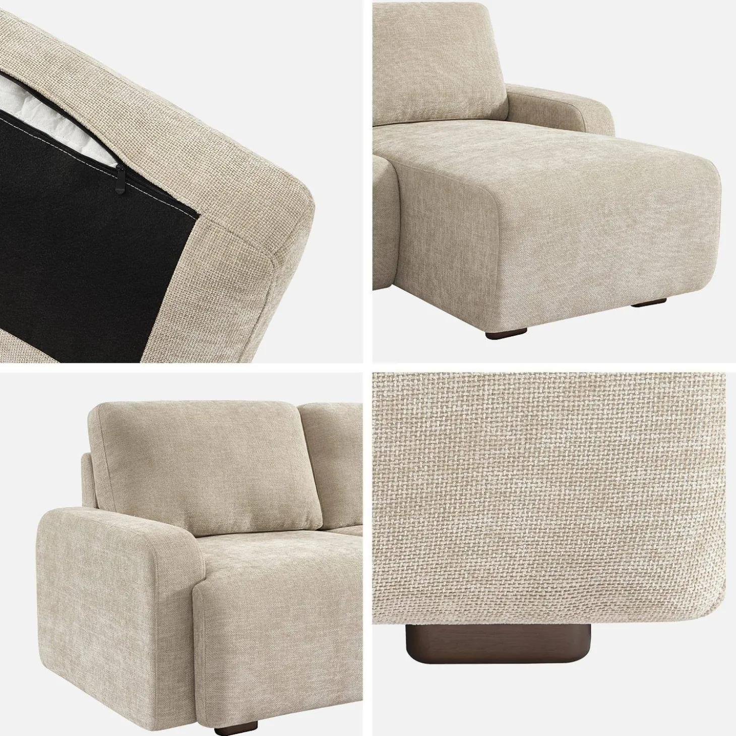 3-Sitzer Ecksofa Recamiere rechts mit Stoffbezug