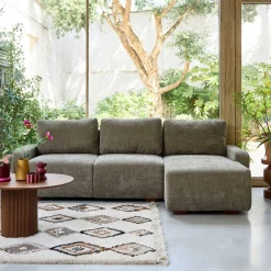 3-Sitzer Ecksofa Recamiere rechts mit Stoffbezug