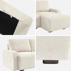 3-Sitzer Ecksofa Recamiere rechts mit Stoffbezug