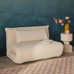 2-Sitzer Schlafsofa mit Bezug aus strukturiertem Bouclé