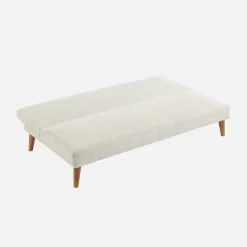 3-Sitzer Schlafsofa mit Bouclé-Bezug und Holzfüßen