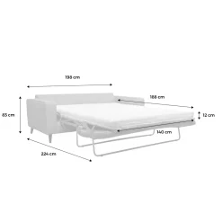 3-Sitzer Schlafsofa mit 12cm dicker Matratze