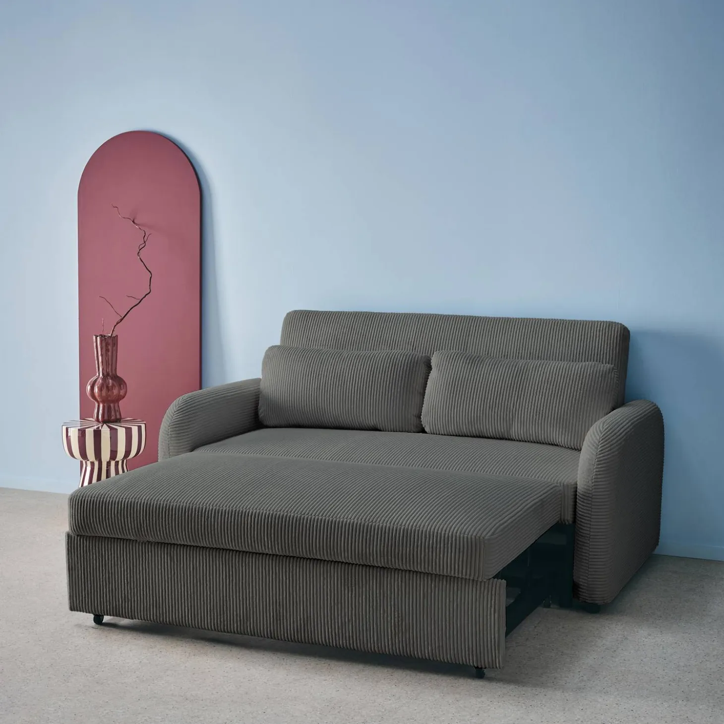 2-Sitzer Schlafsofa mit Cordbezug
