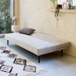 3-Sitzer Schlafsofa mit Cordbezug und Metallbeinen