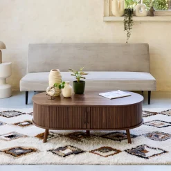3-Sitzer Schlafsofa mit Cordbezug und Metallbeinen