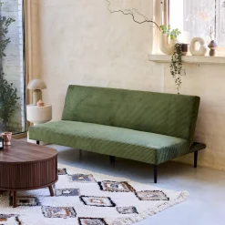 3-Sitzer Schlafsofa mit Cordbezug und Metallbeinen